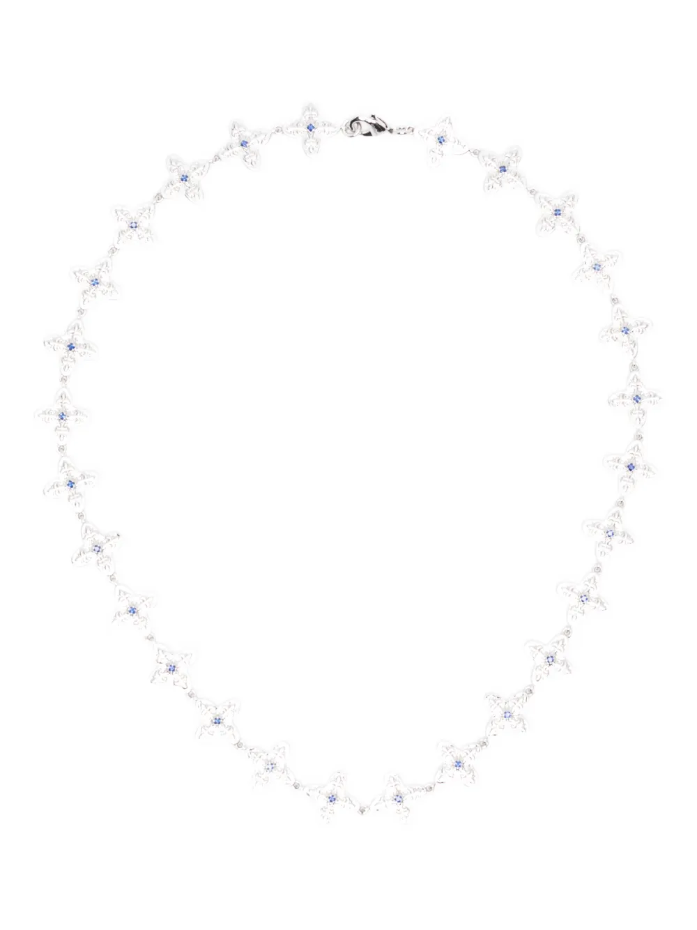 DARKAI ghotic clover flower necklace - Argento