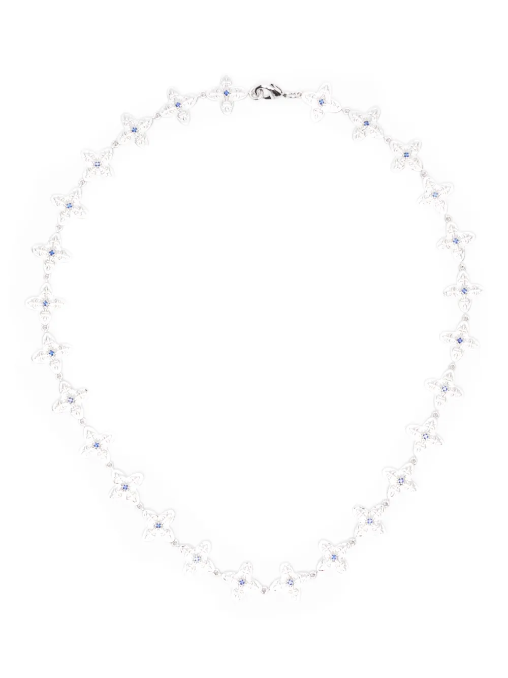 DARKAI ghotic clover flower necklace - シルバートーン