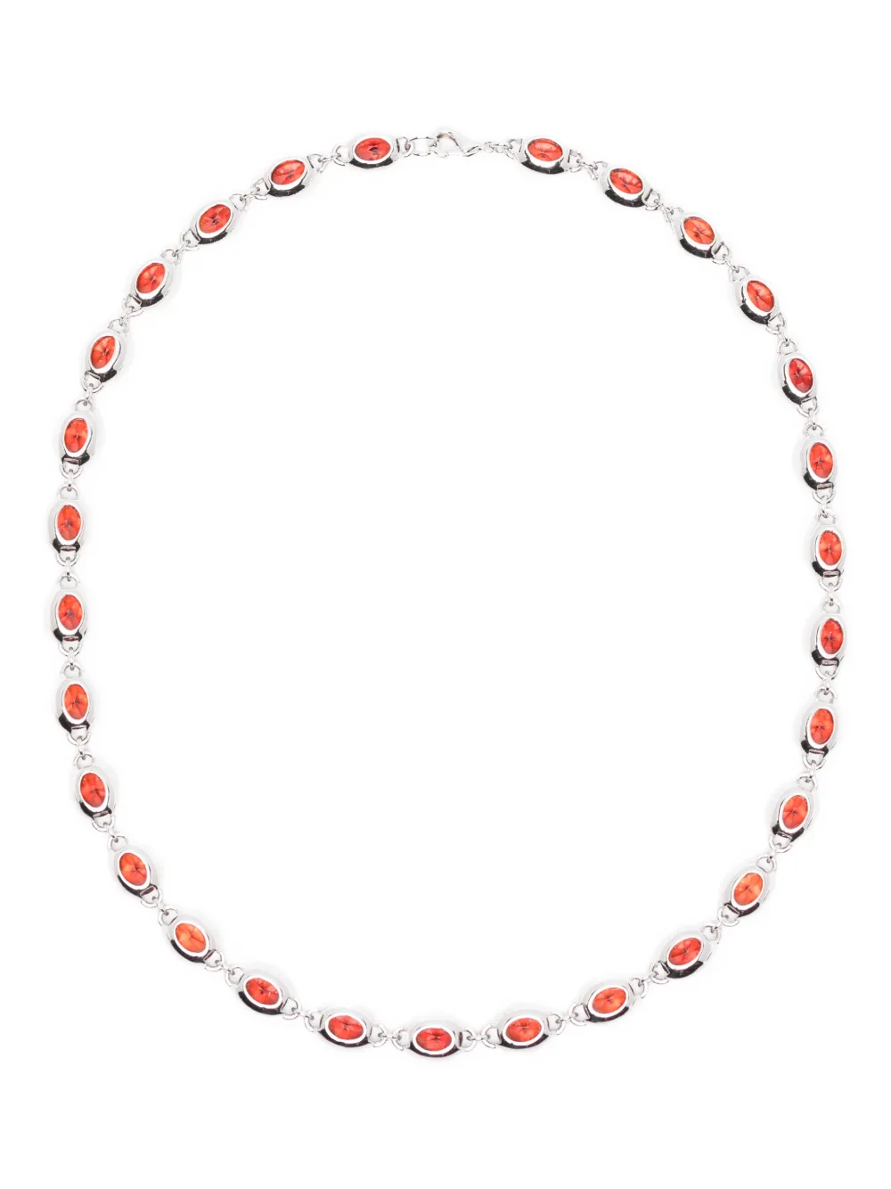 Darkai Oval-stone Necklace In Silver