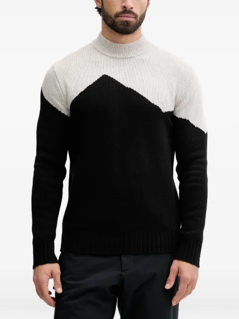 Ea7 Emporio Armani suéter con diseño color block y cuello vuelto