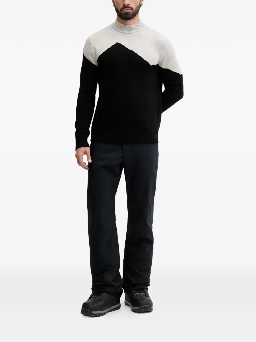 Ea7 Emporio Armani colour-block roll-neck sweater - Zwart