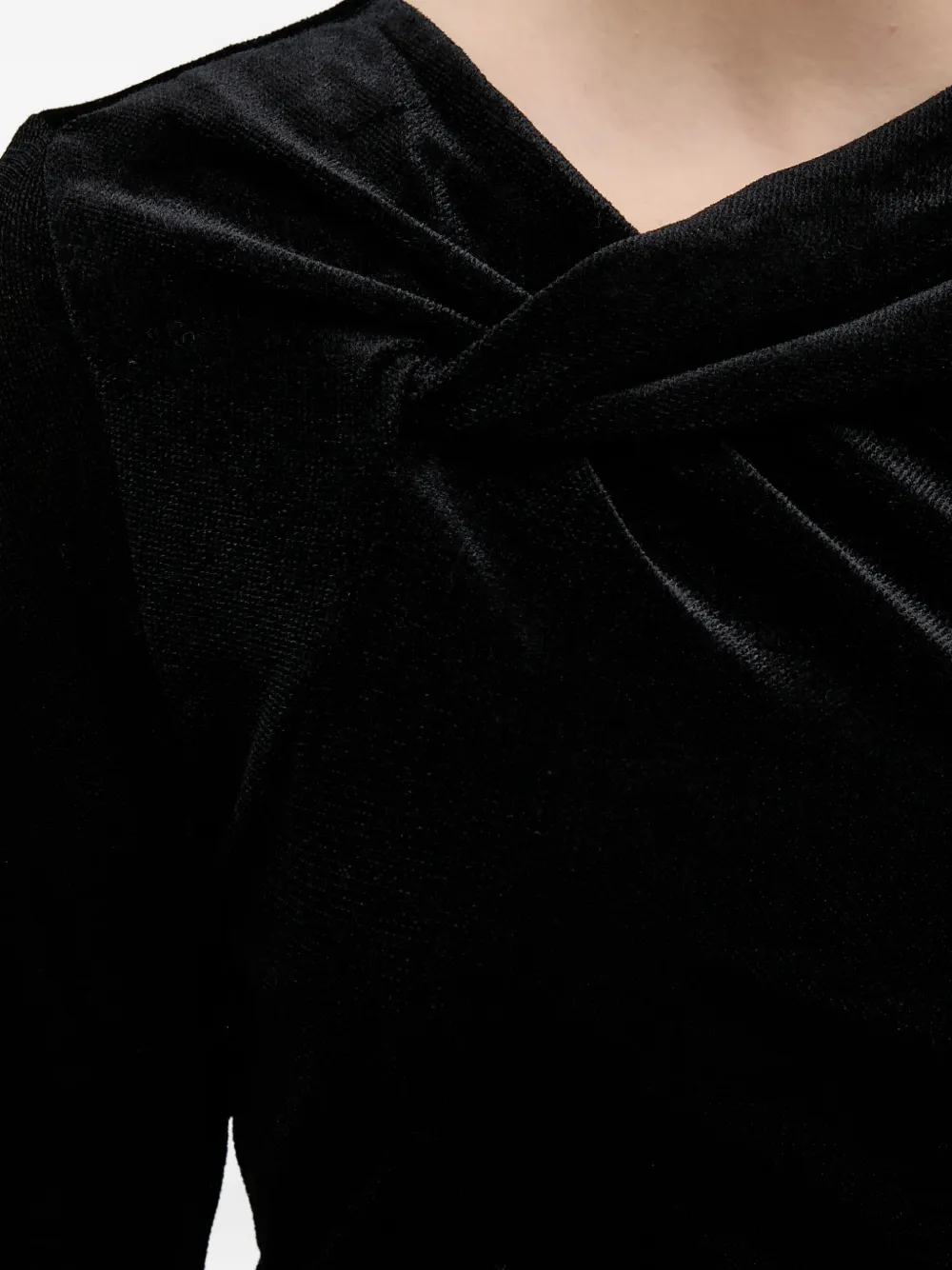 Dkny Twisted Long-sleeve Mini Dress In Black