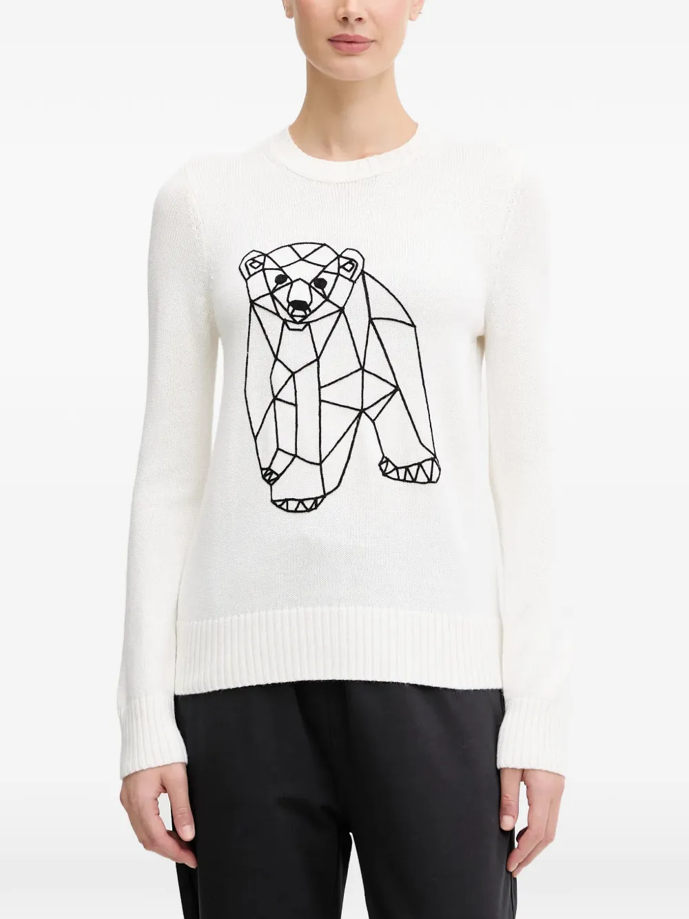 Ea7 Wool Blend Sweater In White