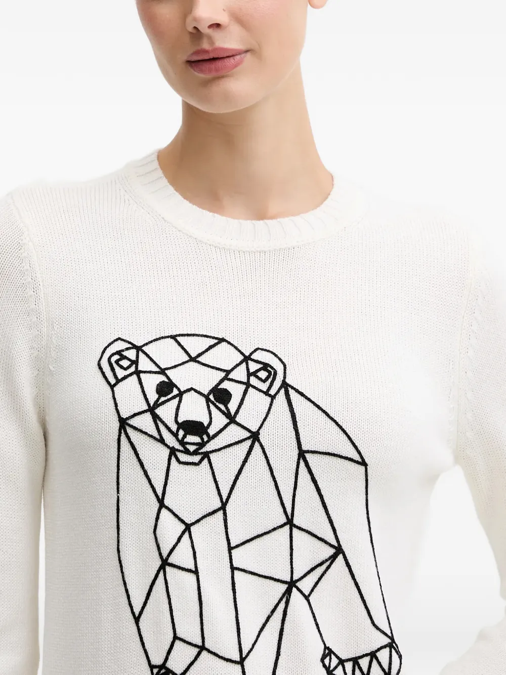 Ea7 Wool Blend Sweater In White