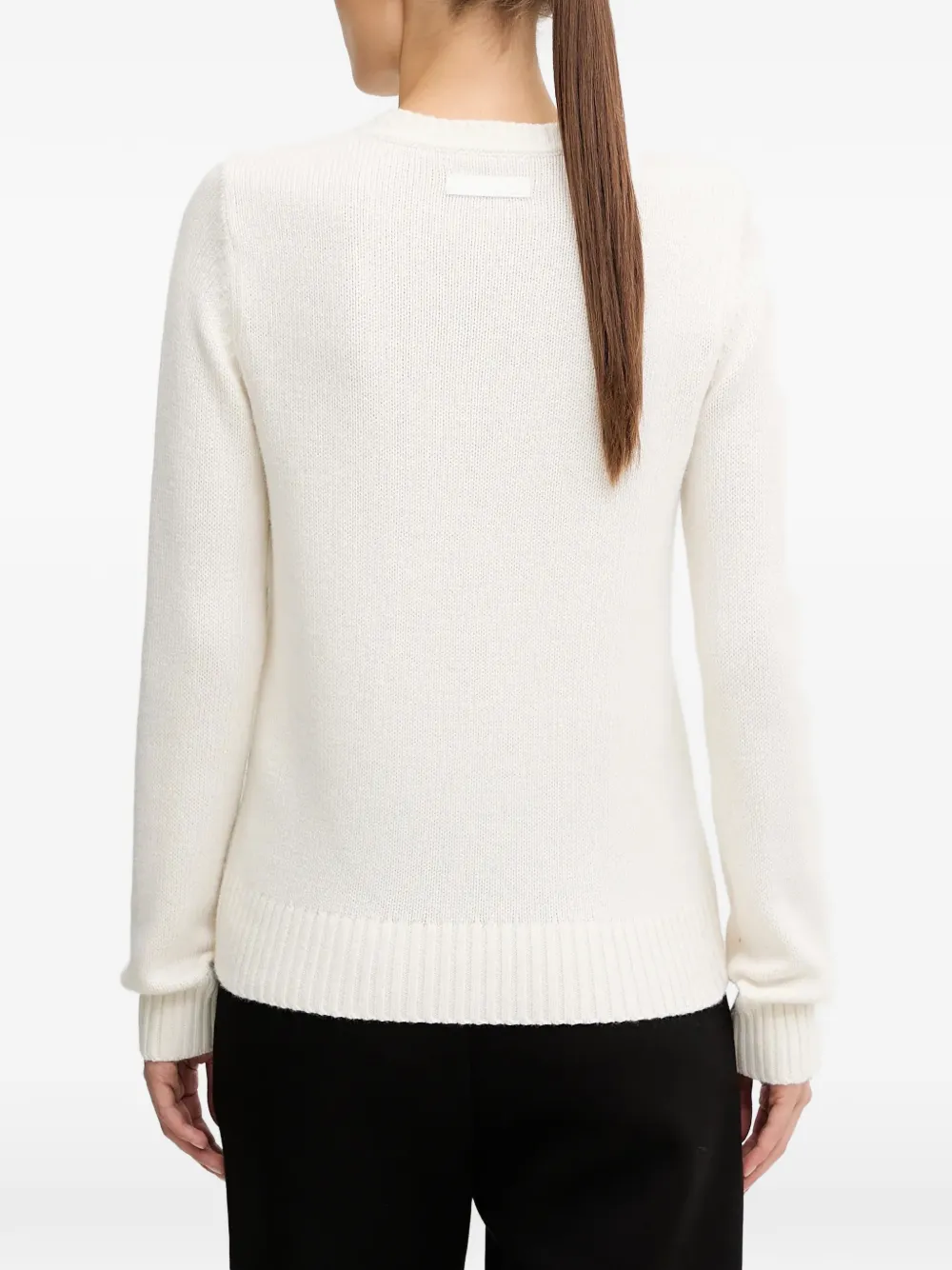 Ea7 Wool Blend Sweater In White