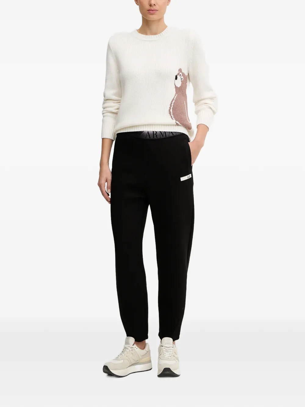 Ea7 Wool Blend Sweater In White