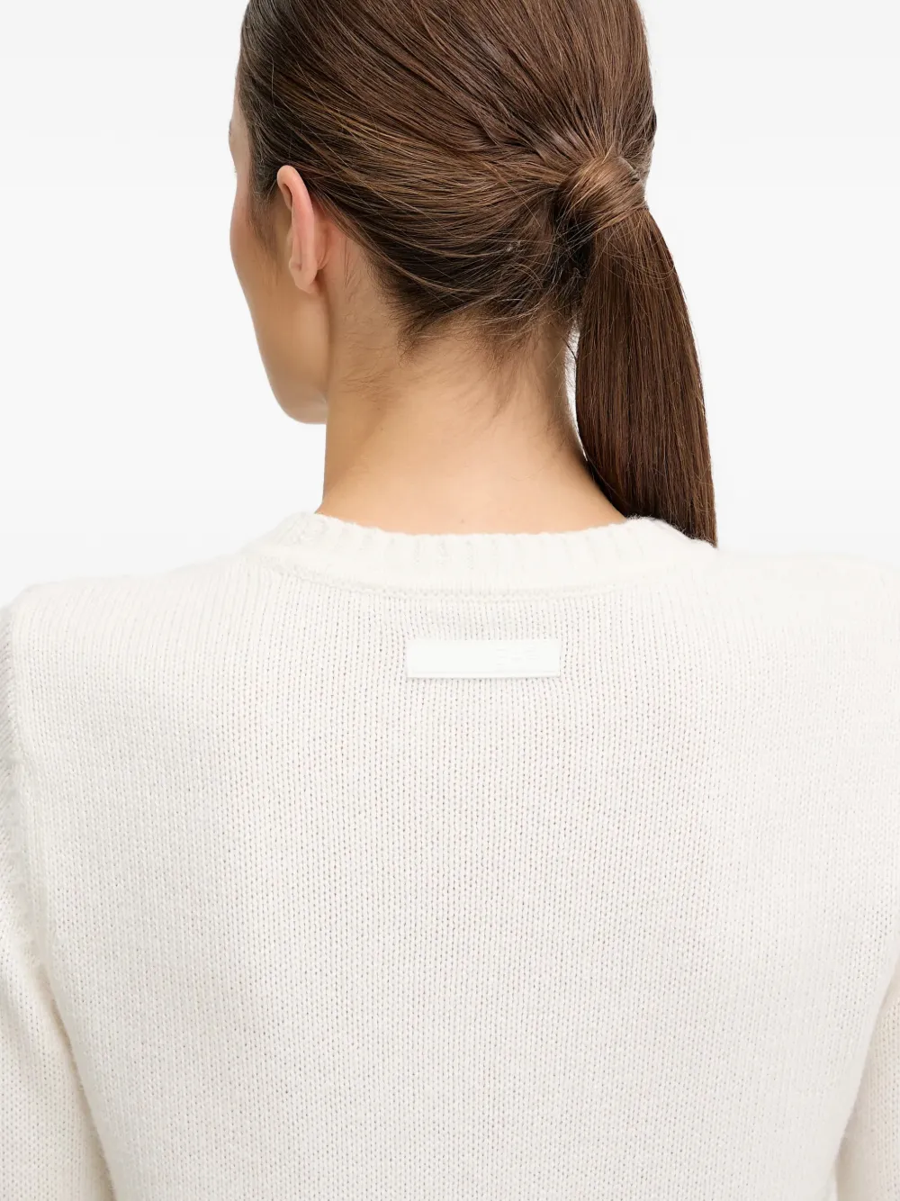 Ea7 Wool Blend Sweater In White