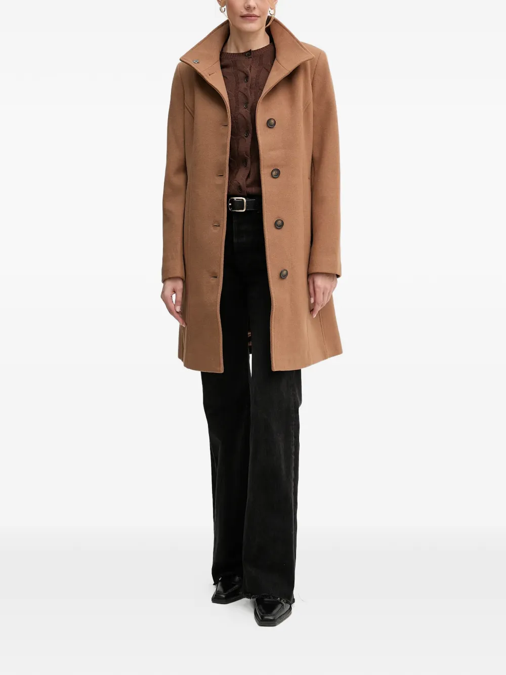 DKNY button funnel-neck coat | Single Breasted Coats | Image 2