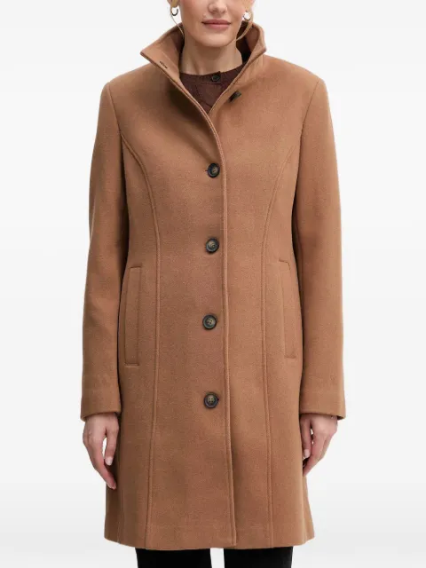 DKNY button funnel-neck coat