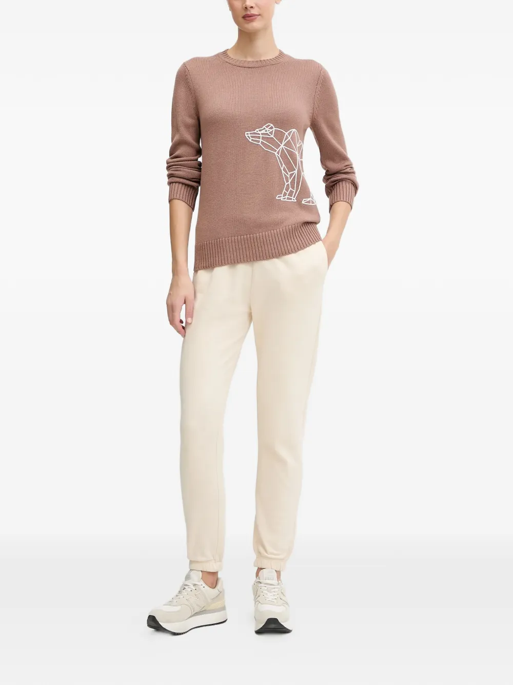 Ea7 Wool Blend Sweater In Brown