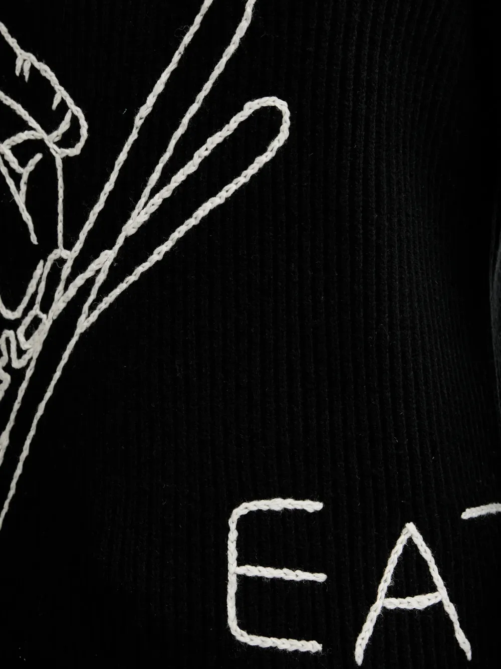 Ea7 Roll-neck Graphic Sweater In Black