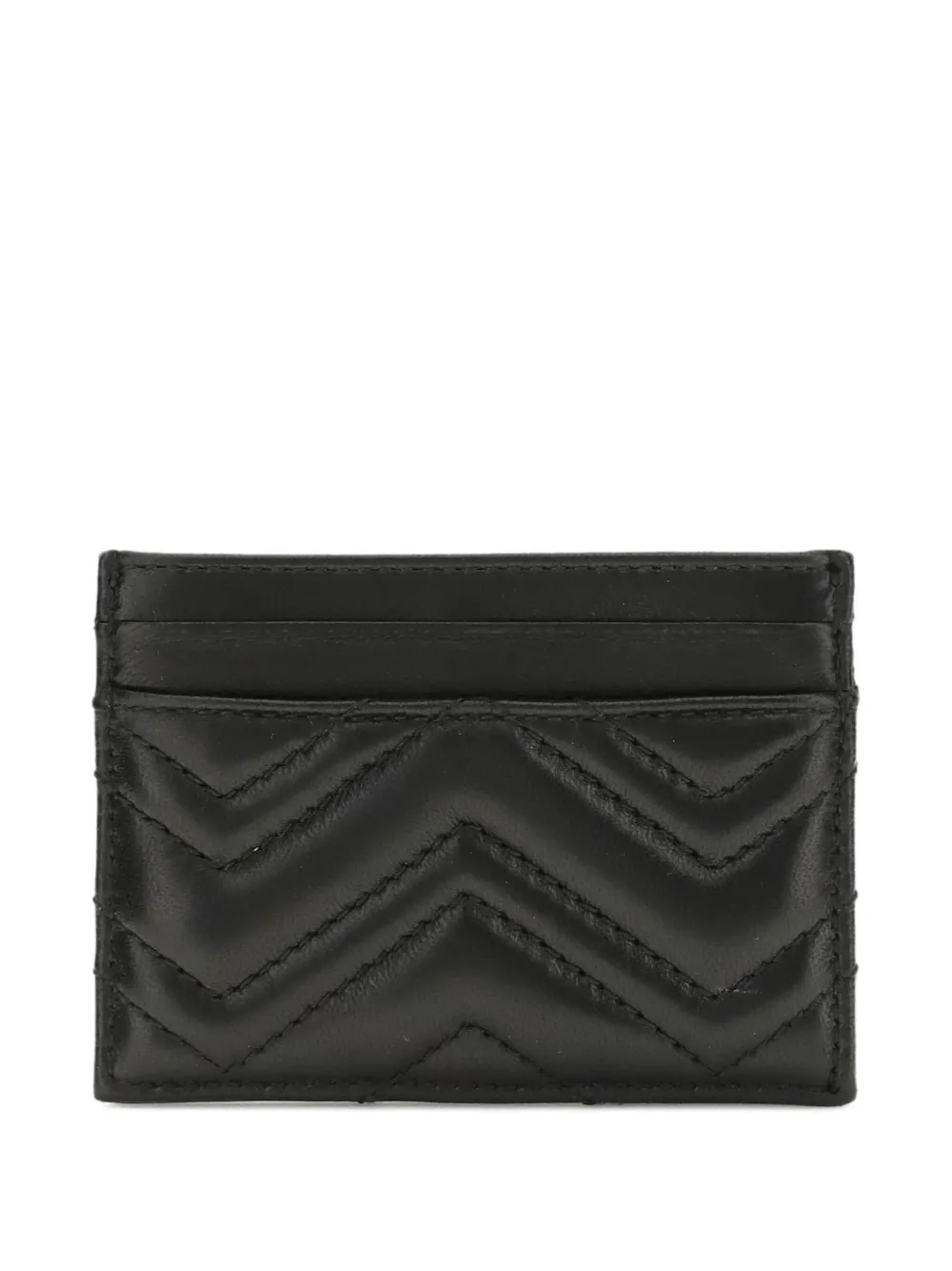 Gucci GG Marmont chevron card holder - Zwart