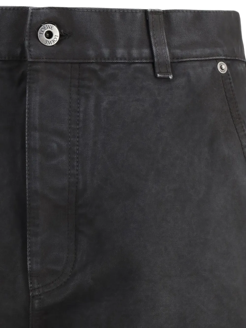 Loewe Men Baggy Jeans With A Decorative Single Belt Detail In Gray