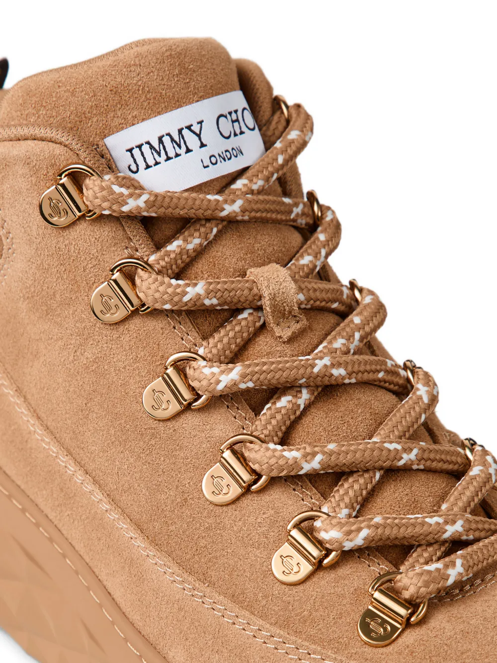 Jimmy Choo Diamond Maxi Hike F suède high-top sneakers Beige