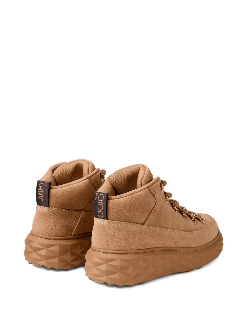 Jimmy Choo Diamond Maxi Hike F suède high-top sneakers Beige