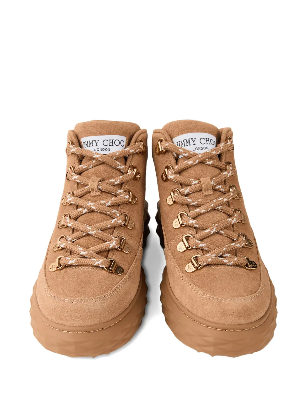 Jimmy Choo Diamond Maxi Hike F suède high-top sneakers Beige