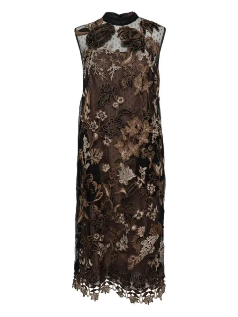 Biyan vestido midi 3D con bordado floral