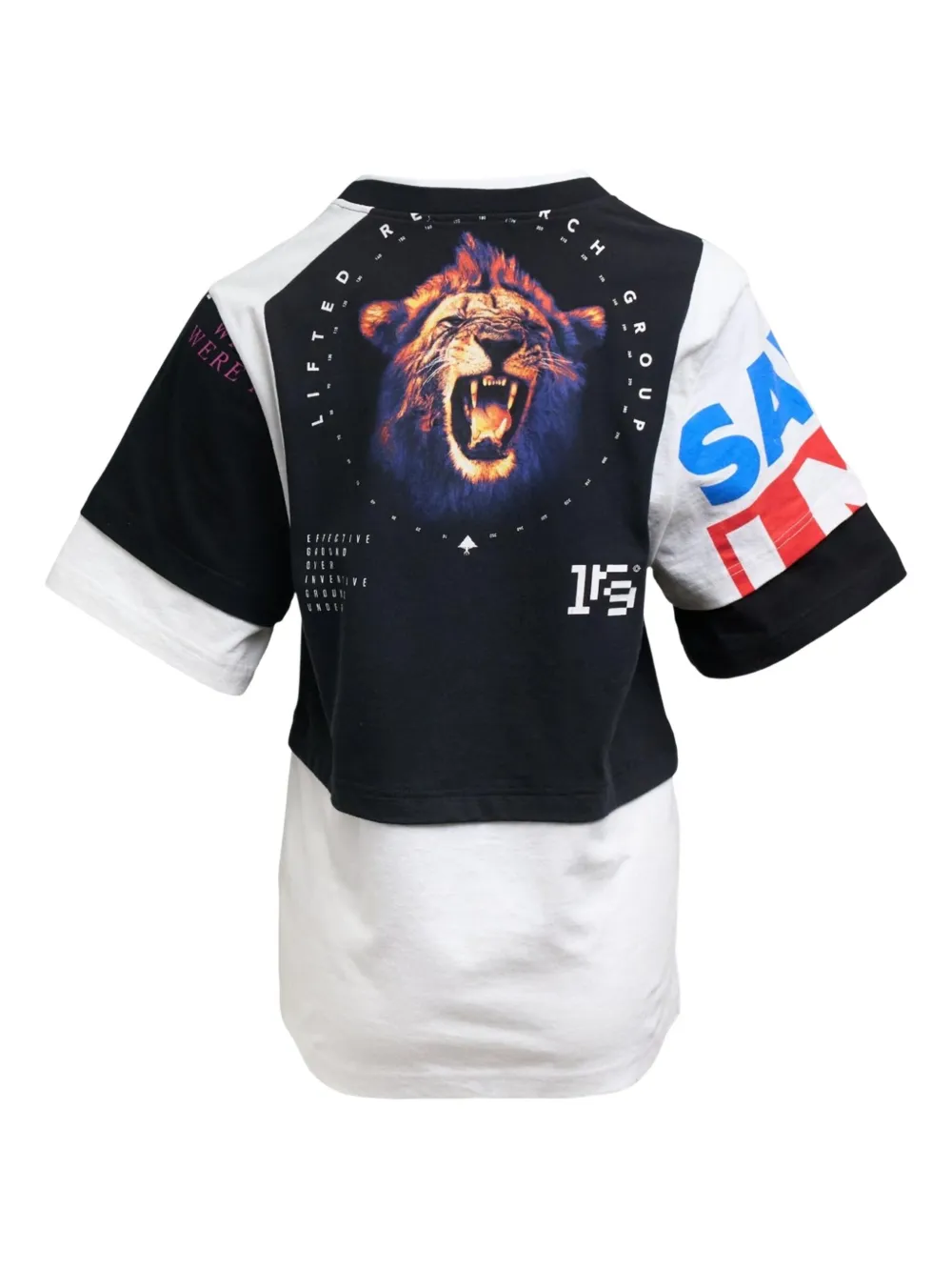 Marine Serre Regenerated Graphic Jersey Layered T-shirt In Black