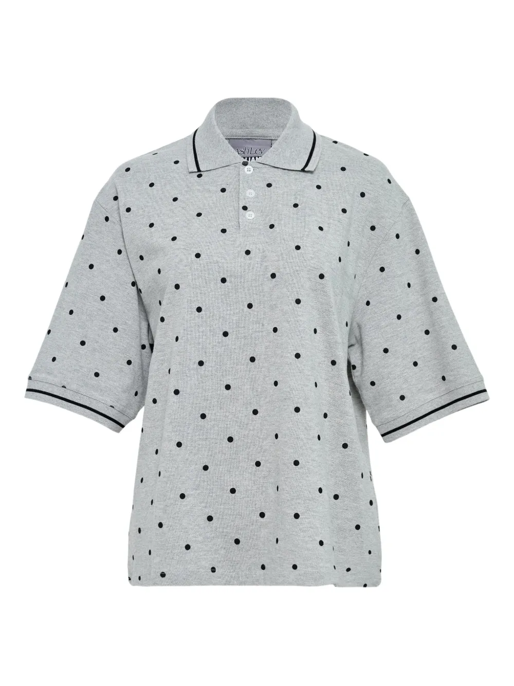 Ashley Williams Polka-dot Polo Shirt In Gray