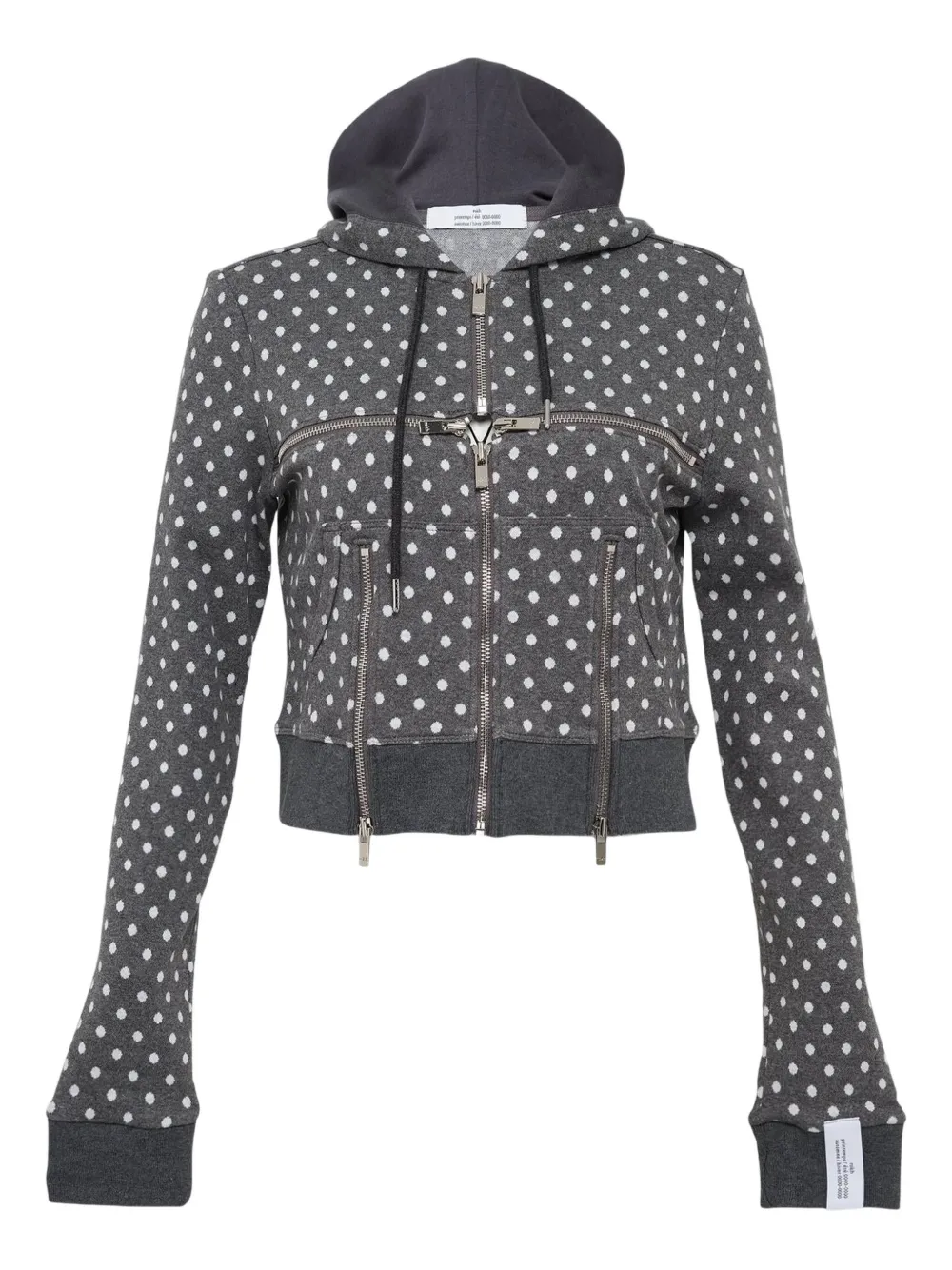 Rokh Broken zip-up hoodie | Grey | Image 1