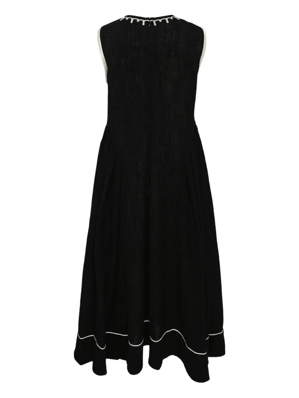 Renli Su embroidered midi dress - Zwart