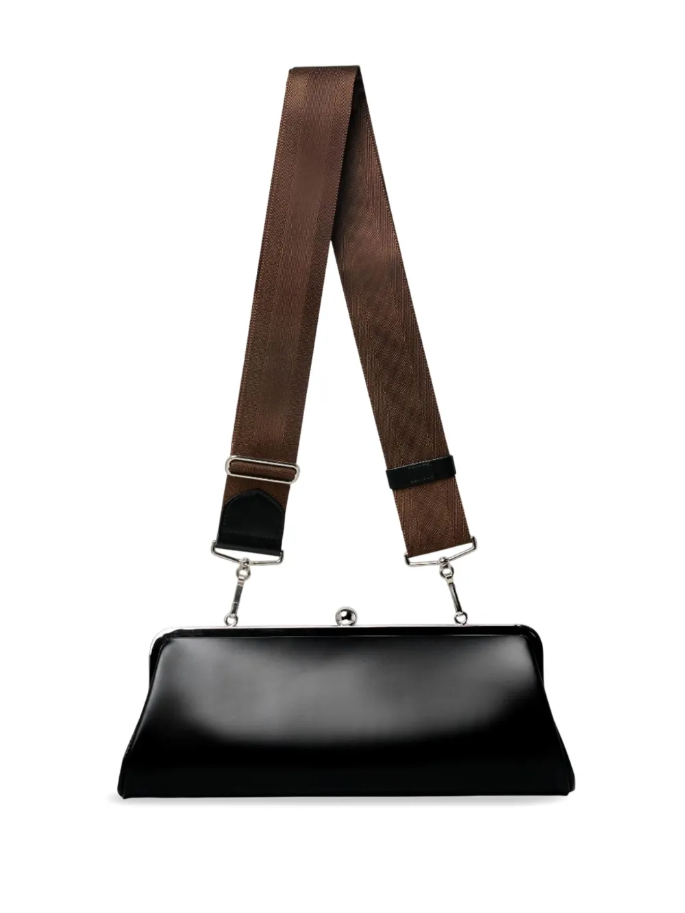 Comme Des Garçons Leather Cross Body Bag In Black