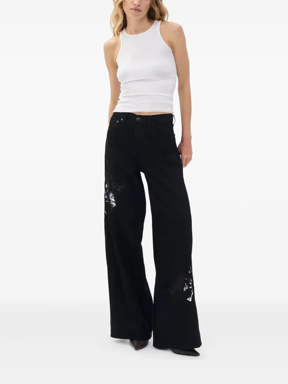 Rag & bone Sofie floral-detailed trousers - Zwart