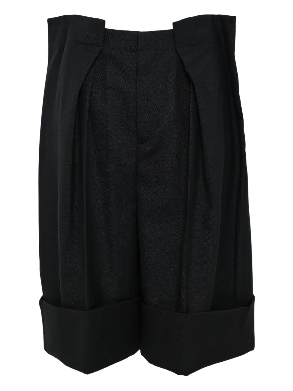 Enföld Bermuda con pieghe - Nero