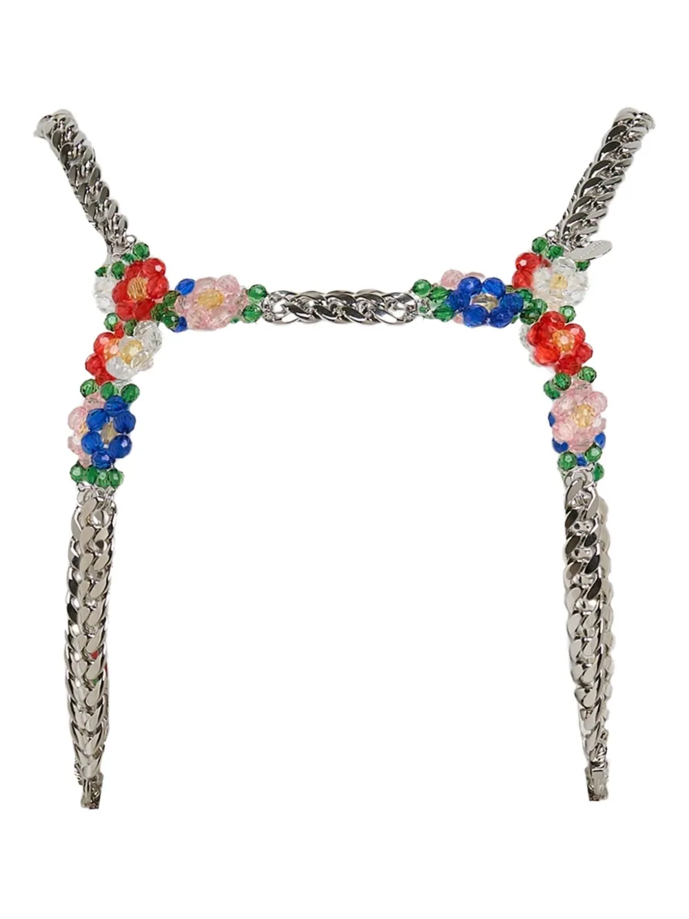 Noir Kei Ninomiya Beads X Chain Braces In Multi