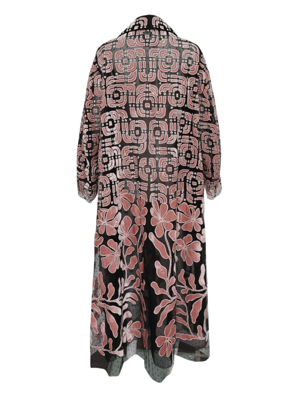 Biyan Tulle Velvet Coat In Brown