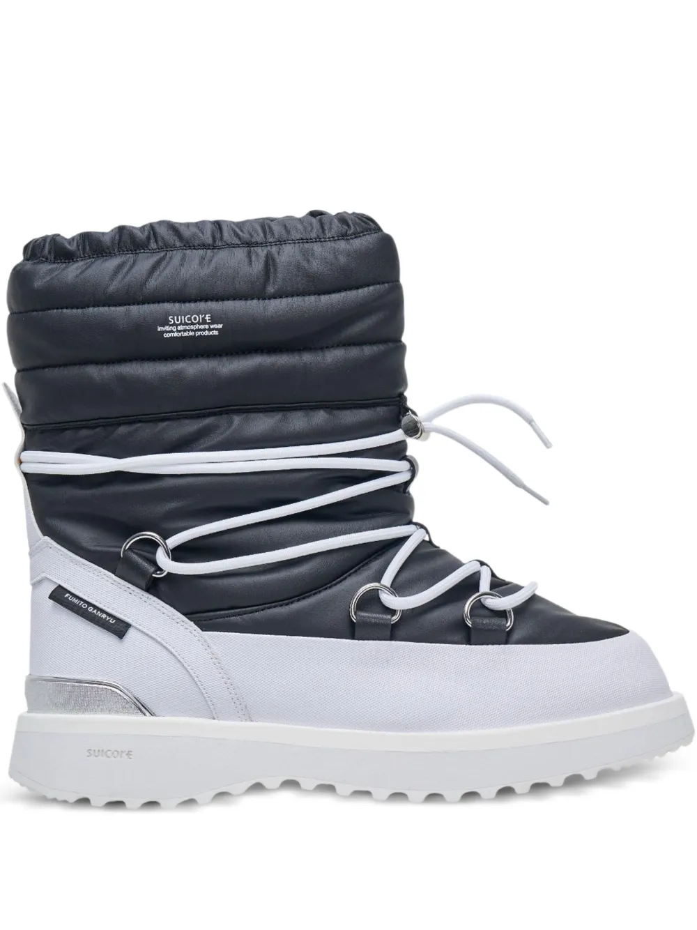 Fumito Ganryu logo-detailing padded boots | Black | Image 1
