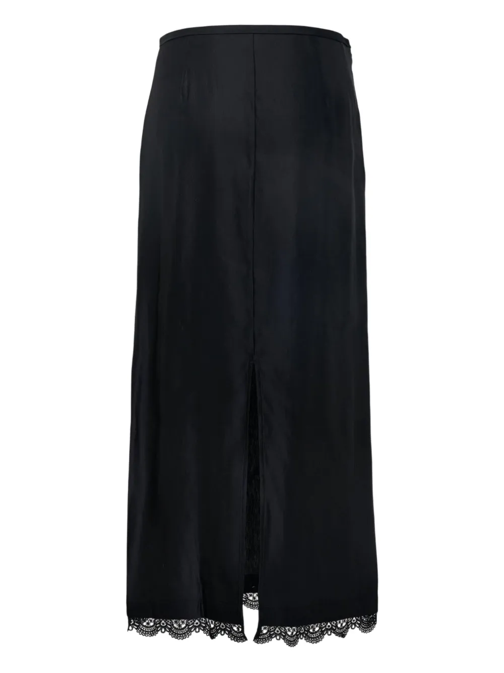 Renli Su Lace-detailing Wool Skirt In Black