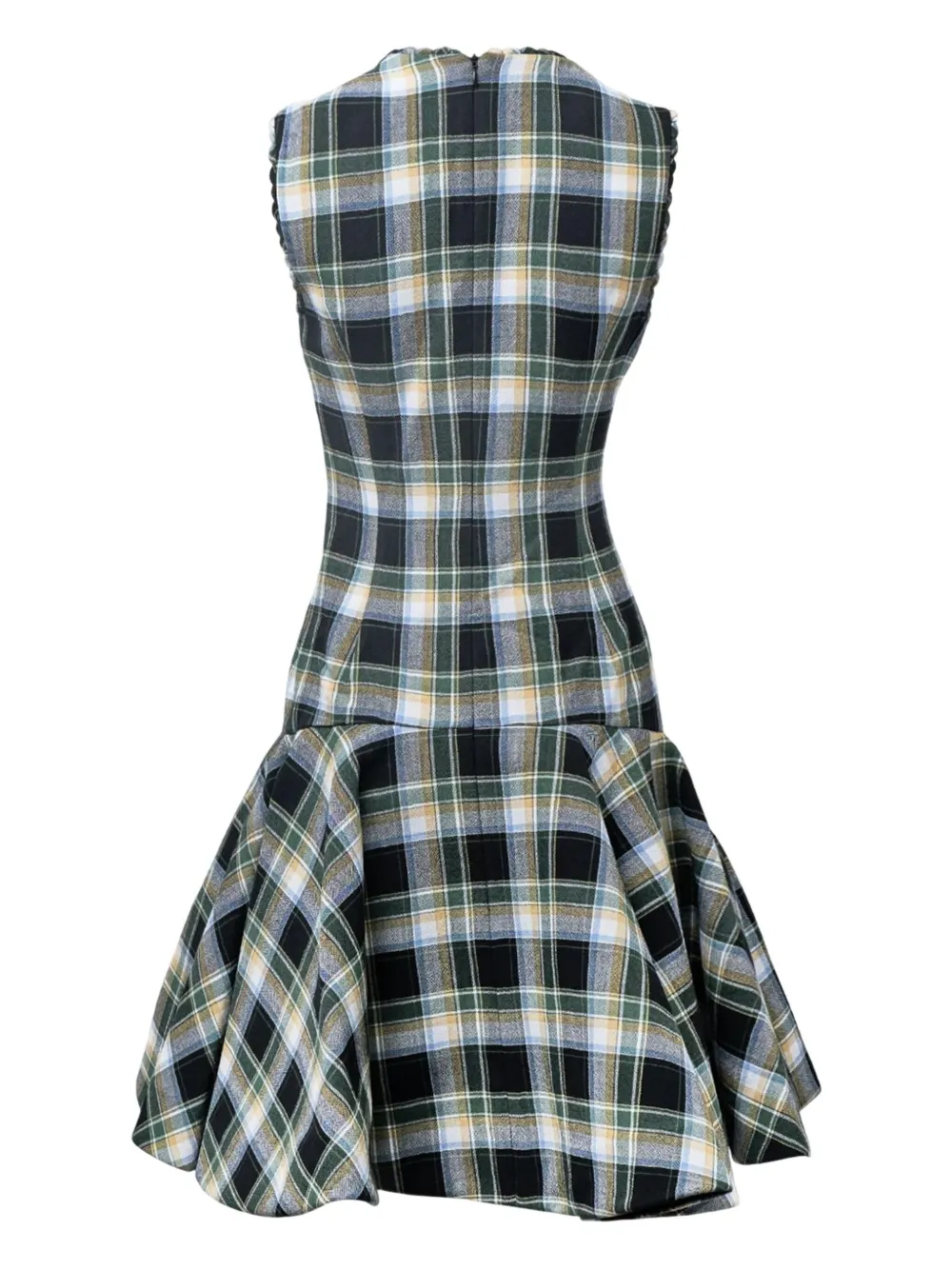 Shushu-tong Asymmetric Checked Dress In Black