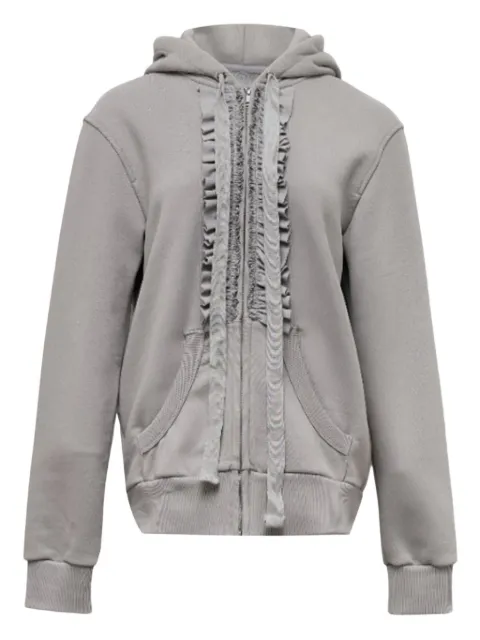 Hache ruffle zip-up hoodie