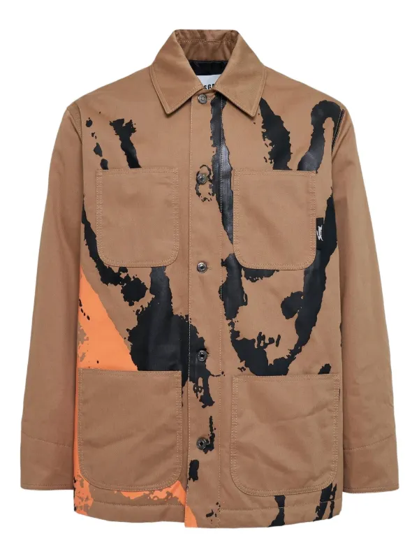 MSGM プリント シャツジャケット | ブラウン | FARFETCH JP