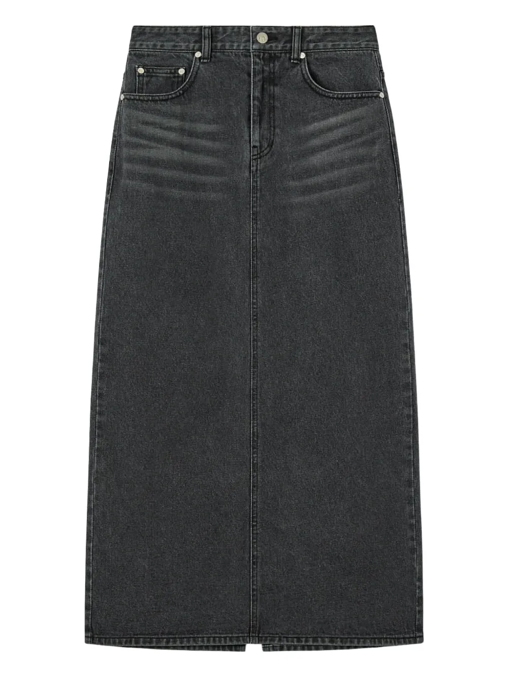 Rest&recreation Denim Maxi Skirt In Gray