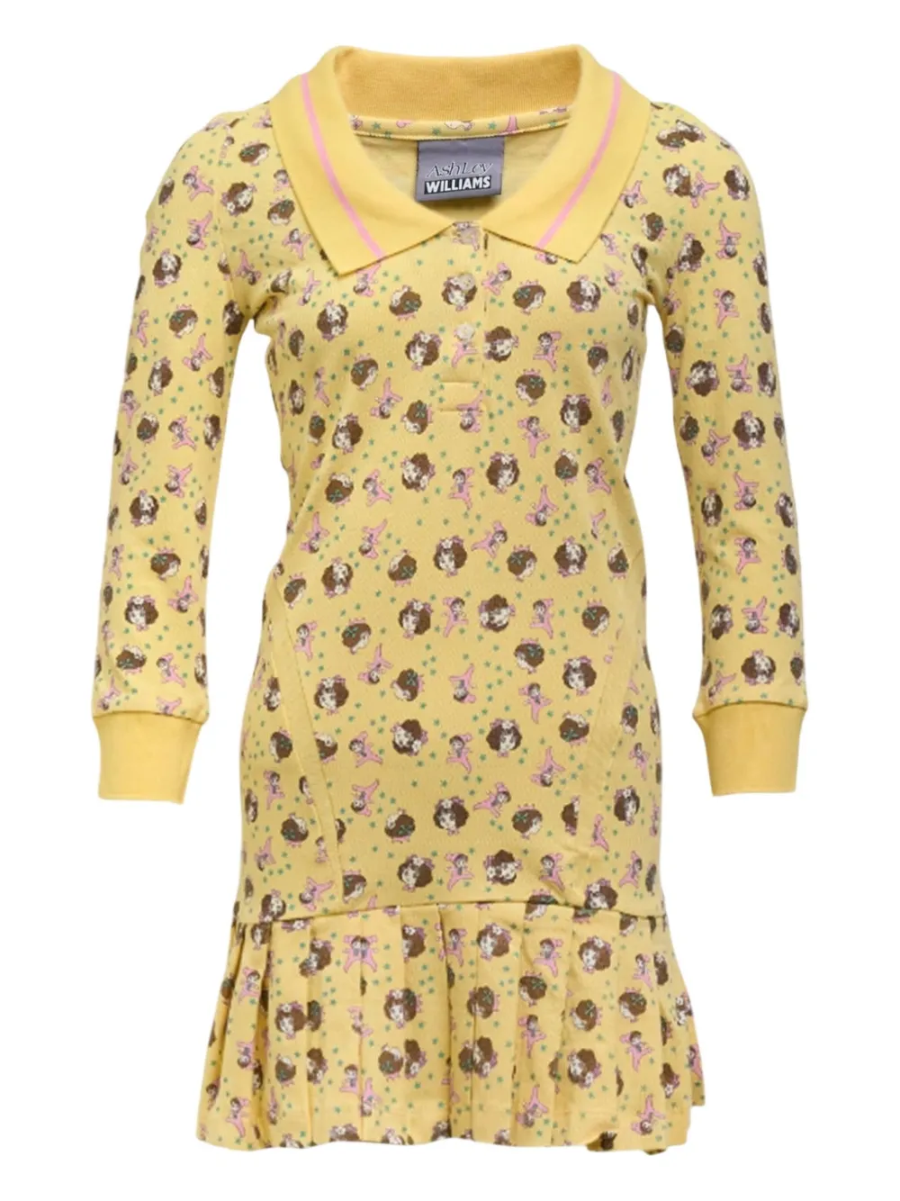 Ashley Williams Amelia Long-sleeve Mini Dress In Yellow
