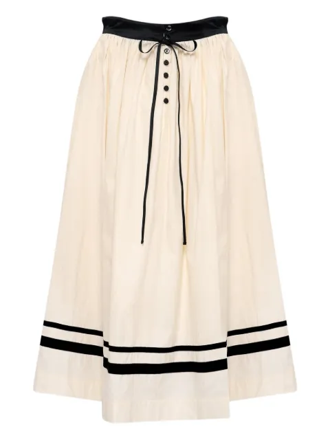 Renli Su button linen midi skirt