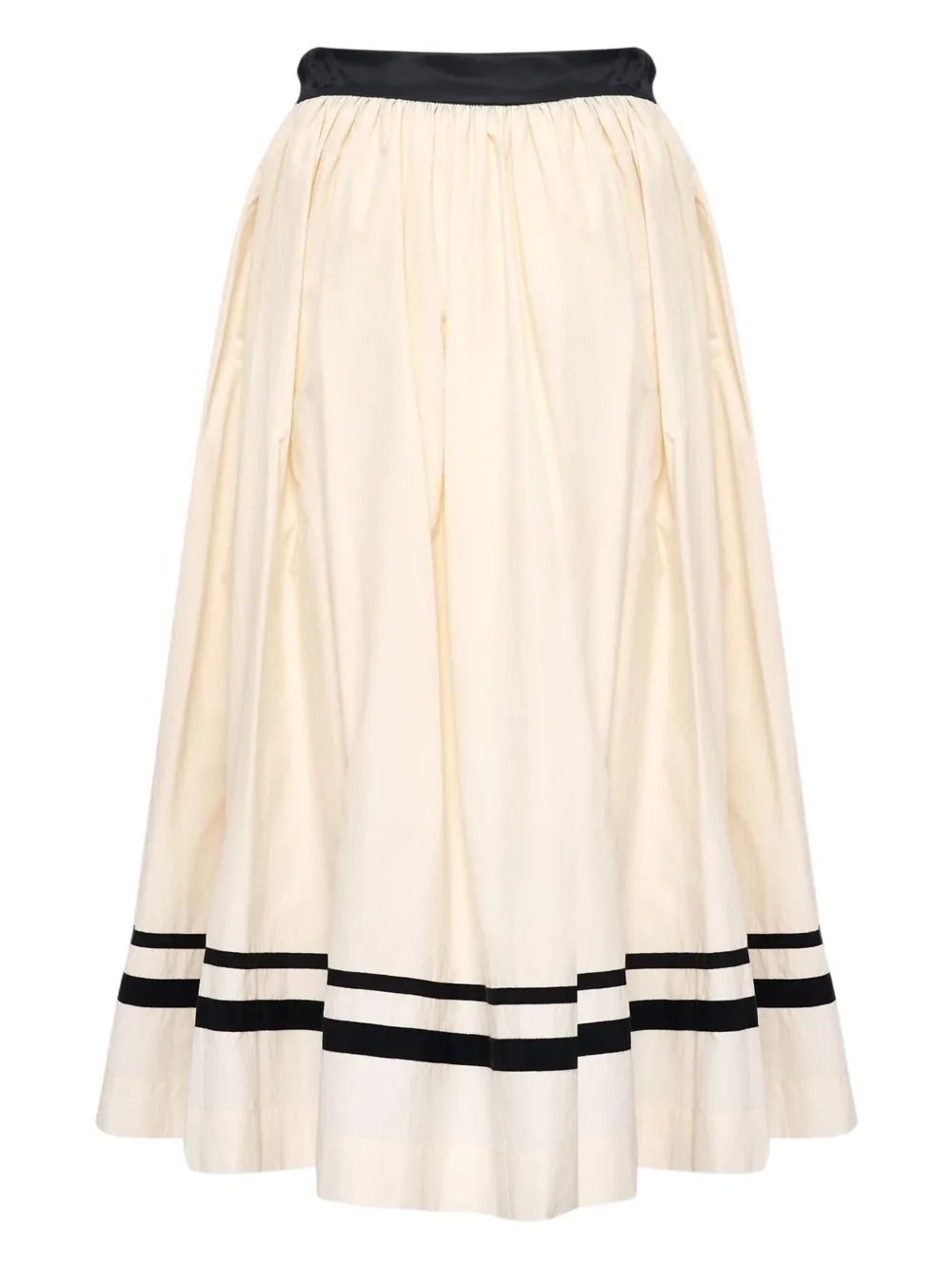 Renli Su button linen midi skirt - Beige