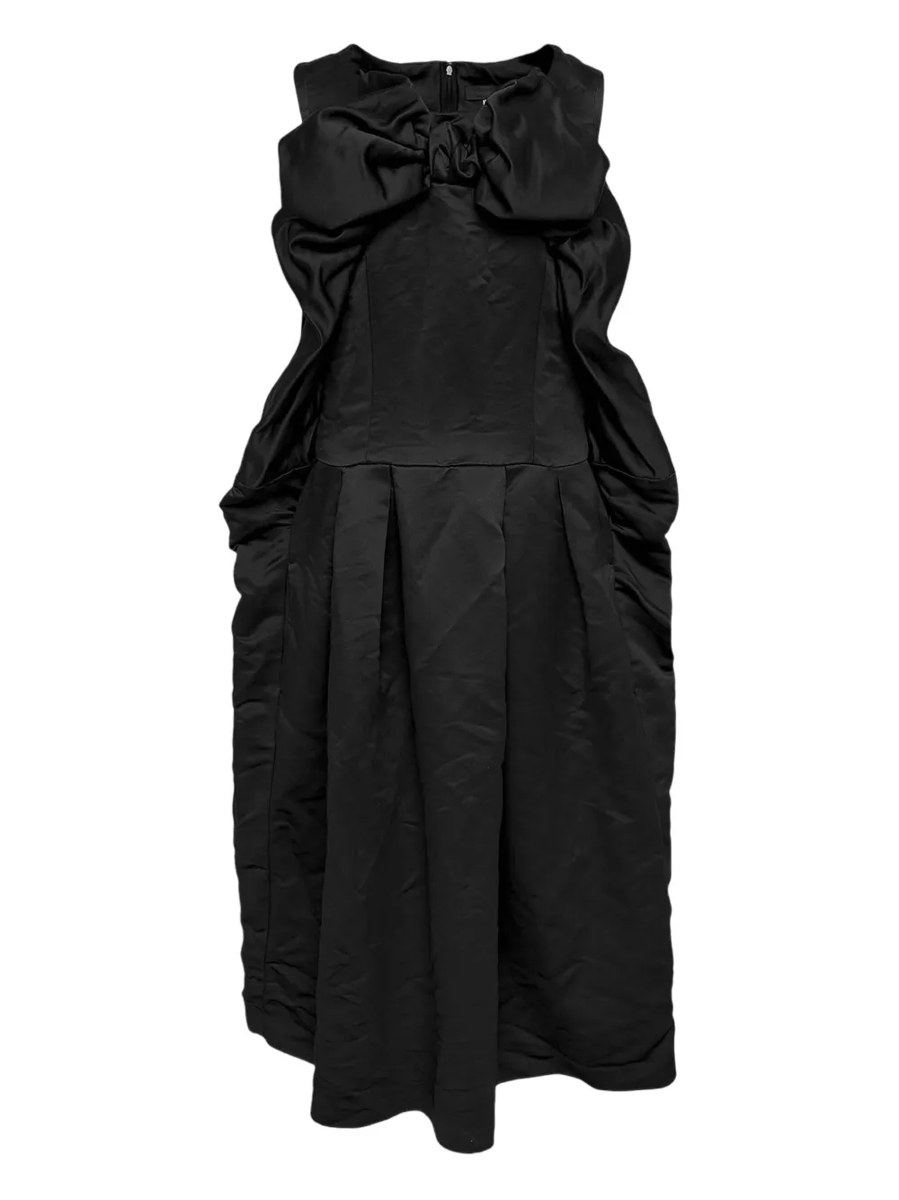 Comme Des Garçons Bow Pinafore Mini Dress In Black