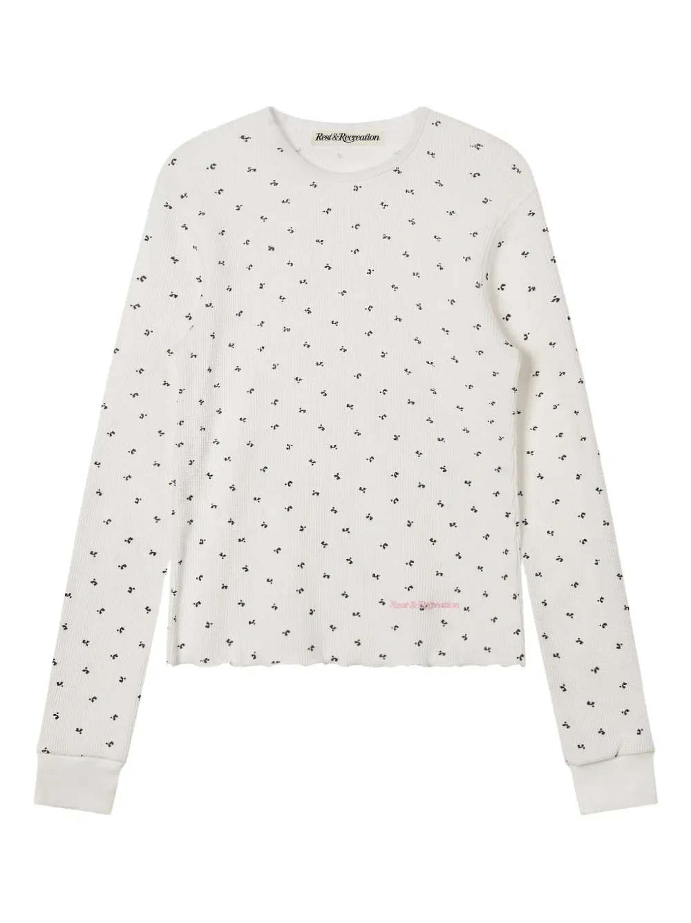 Rest&recreation Logo Pattern Waffle Top In White