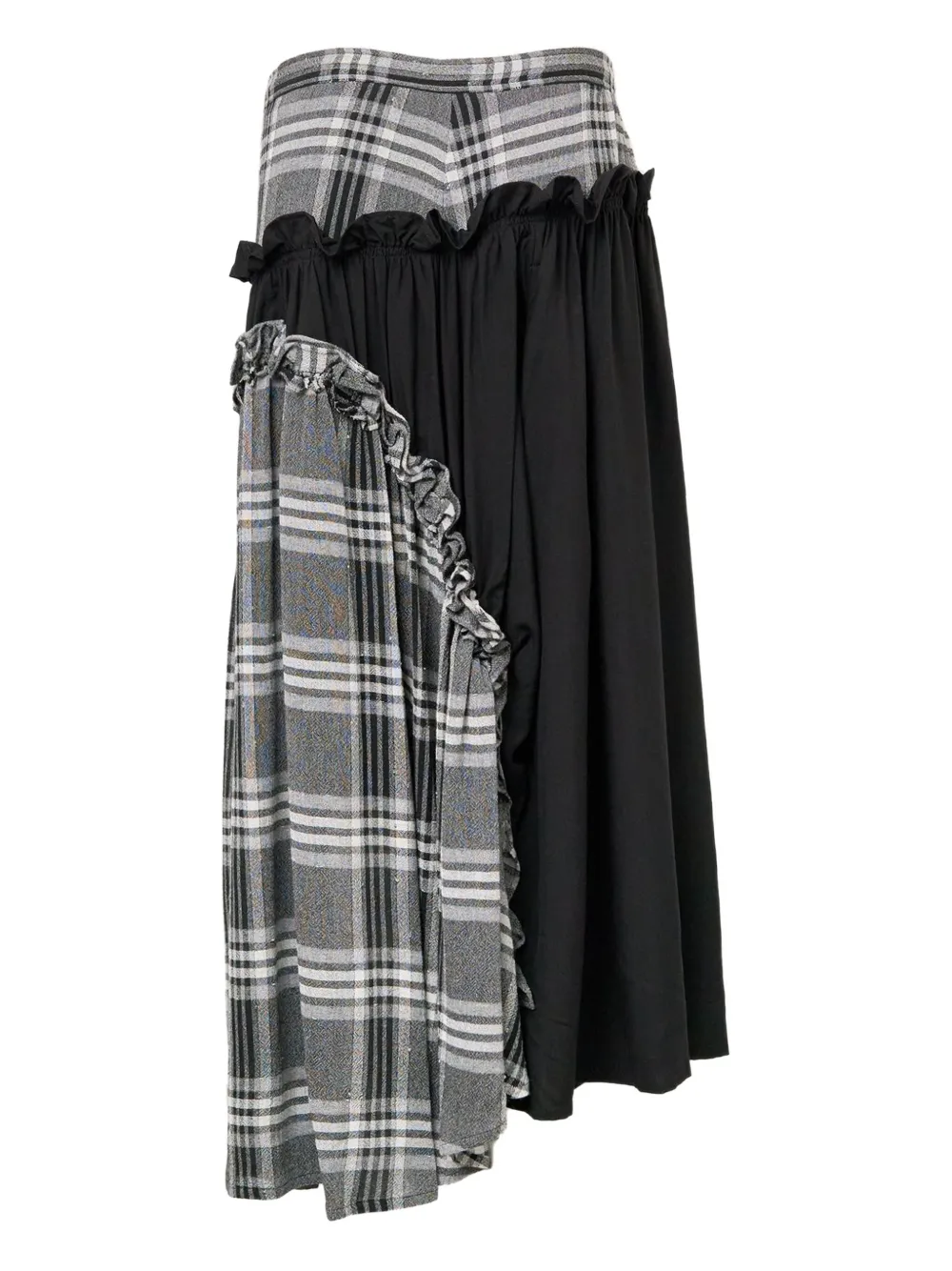 Y's Frill Gather Skirt In Black