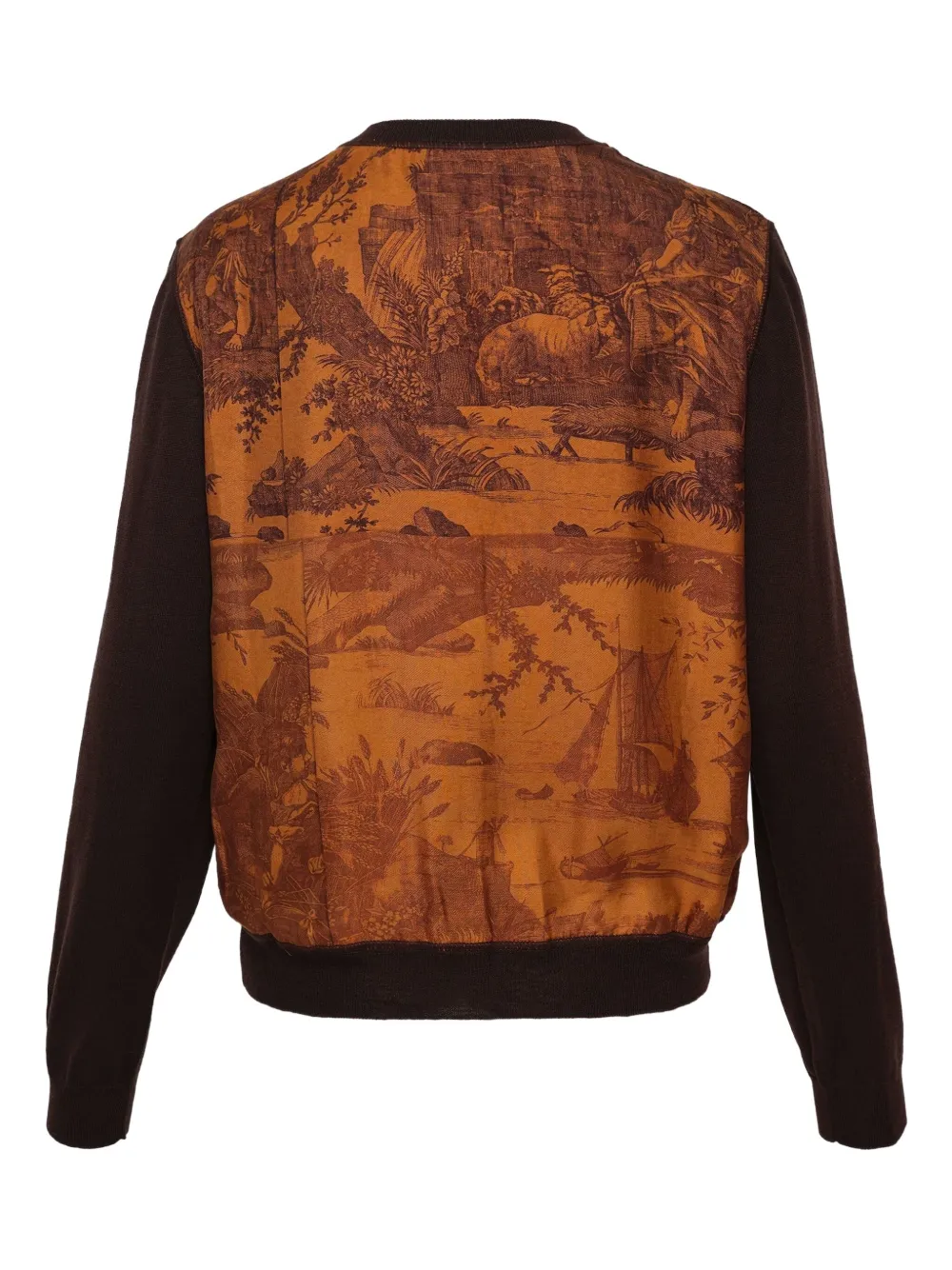 Pierre-louis Mascia Printed Wool Cardigan In Brown
