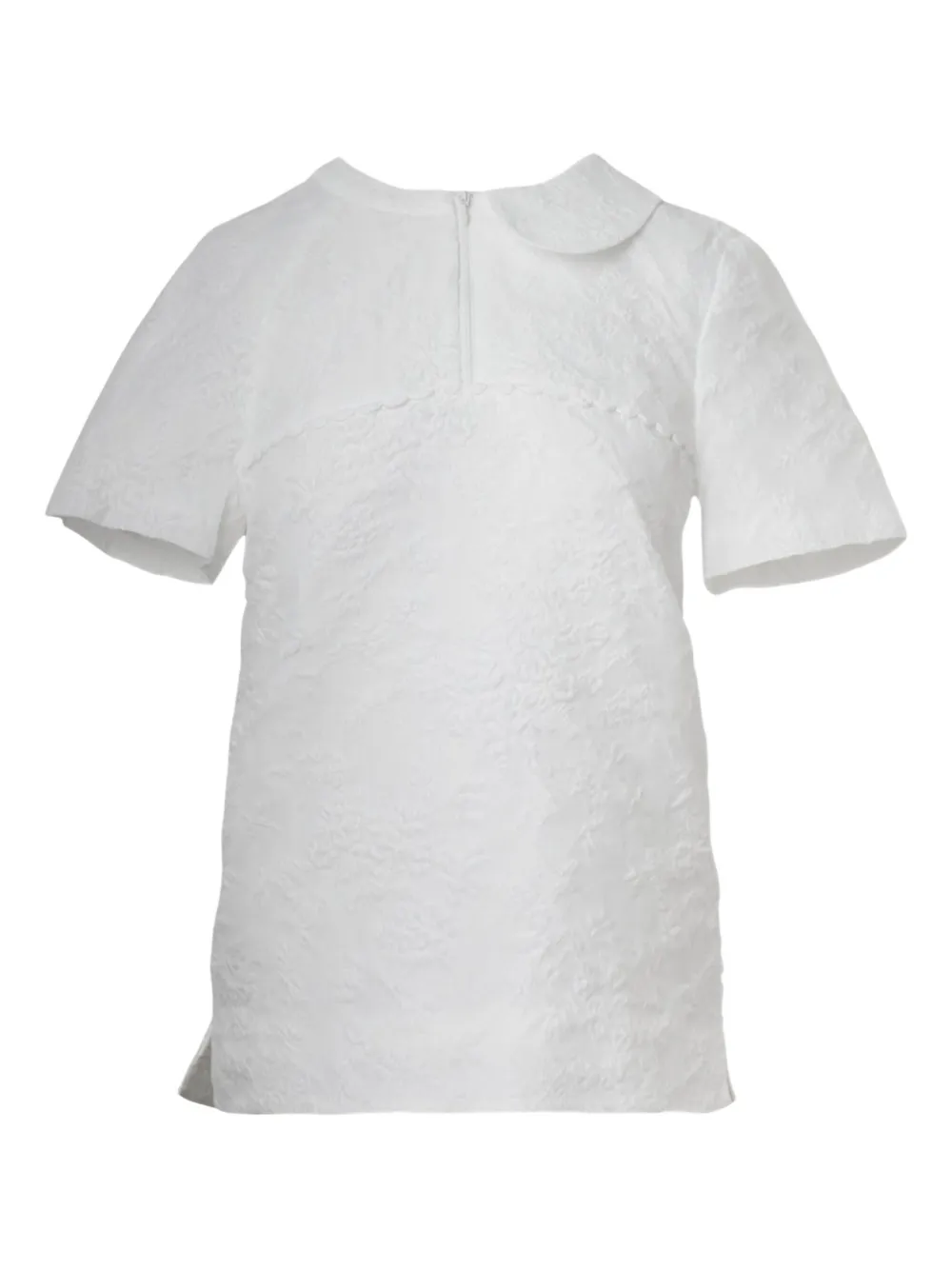 Shushu-tong Semi-peter Pan Collar Top In White