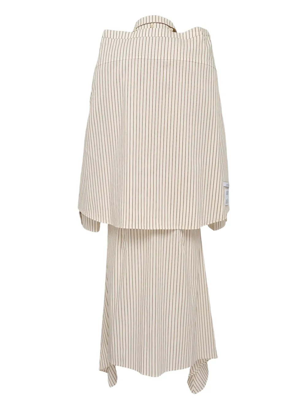 Rokh striped shirt midi dress - Beige