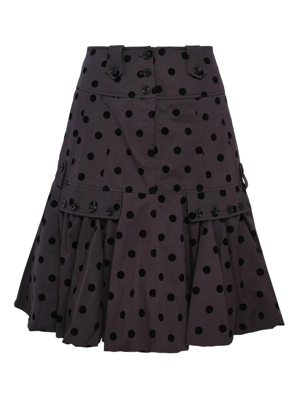 Rokh Puff Hem Midi Skirt In Brown