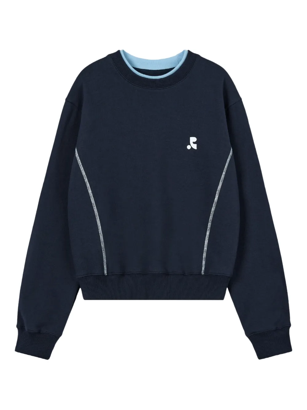 Rest&recreation Layered-neck Logo-detail Sweatshirt In Blue
