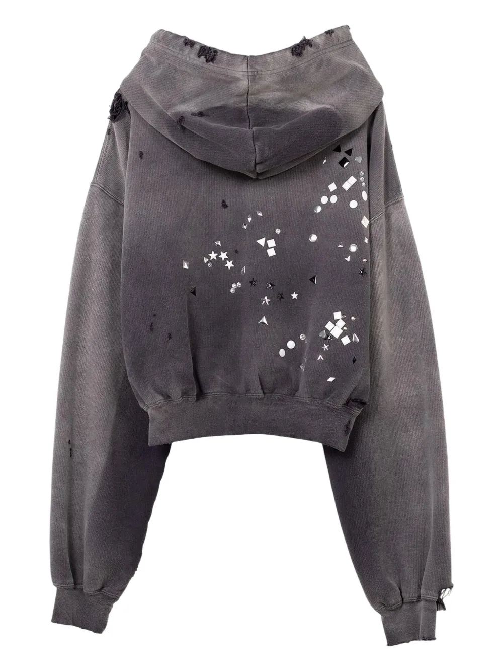Maison MIHARA YASUHIRO rhinestone-embellished hoodie - Zwart