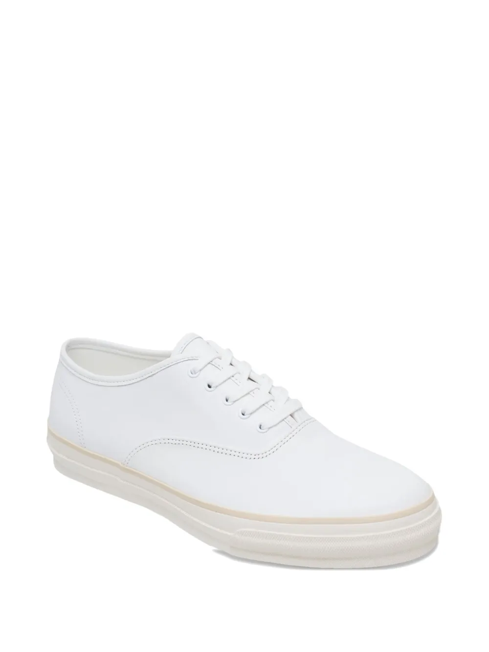 Comme Des Garçons Comme Des Garçons leather vulcanized lace-up sneakers - Wit