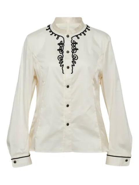 Renli Su detail-embroidery button shirt